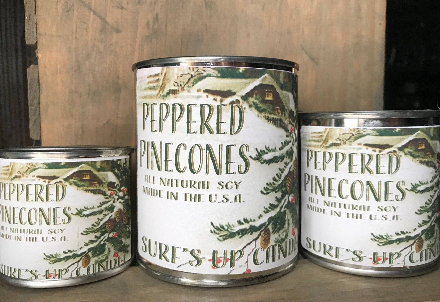 Peppered Pinecones Paint Can Candle- Vintage Collection - 1/4 Pint