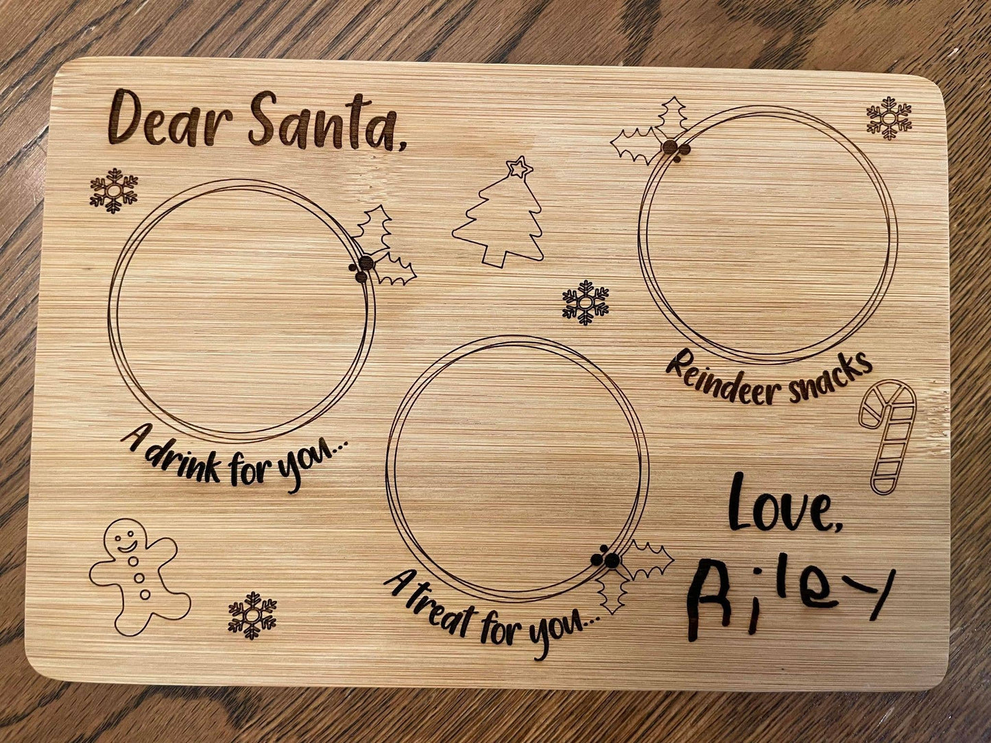 Small Engraved Santa Board | Christmas Eve Board