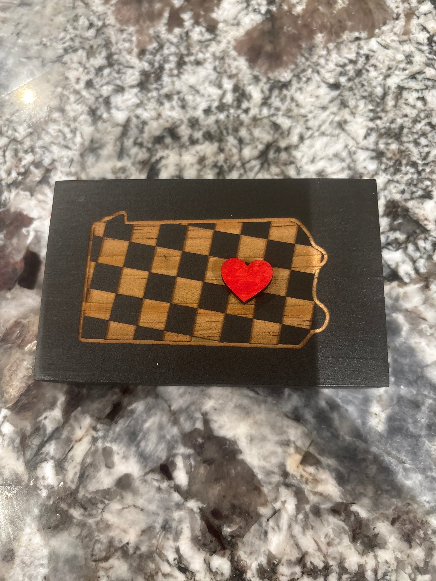 Laser Engraved Mini Checkered Pennsylvania Signs