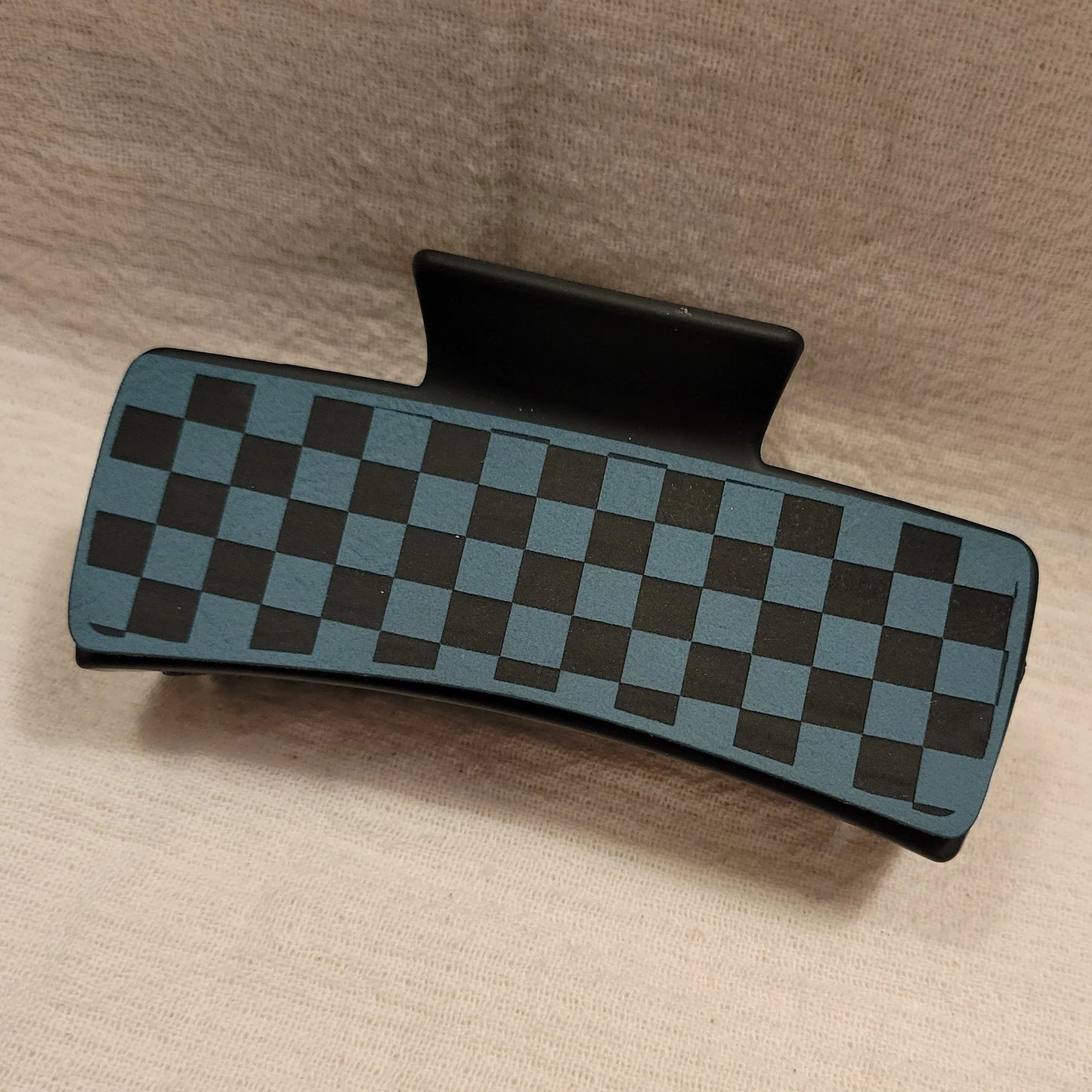 Checkered Hair Claw Clip