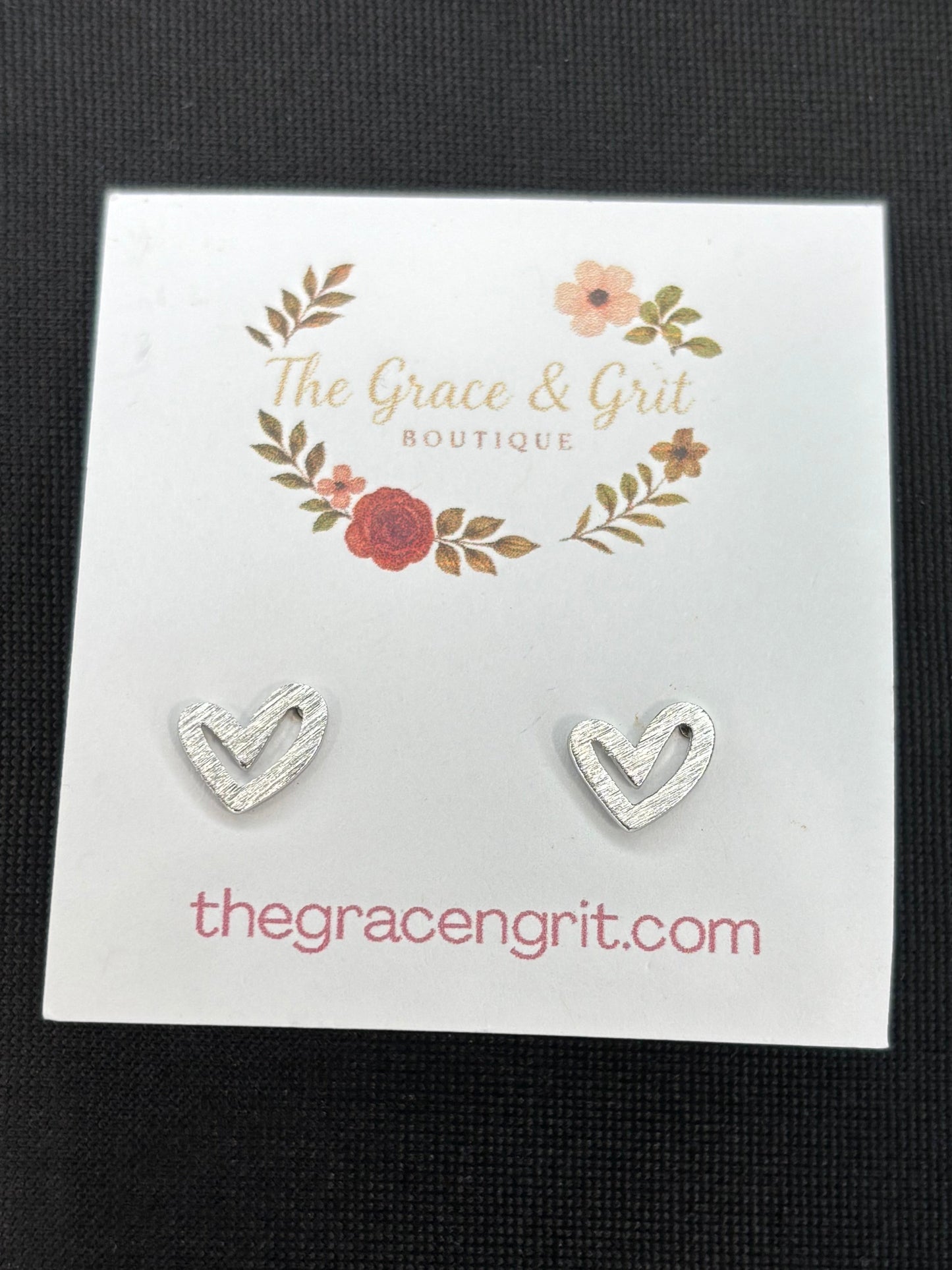 Gold Dipped Heart Stud Earrings