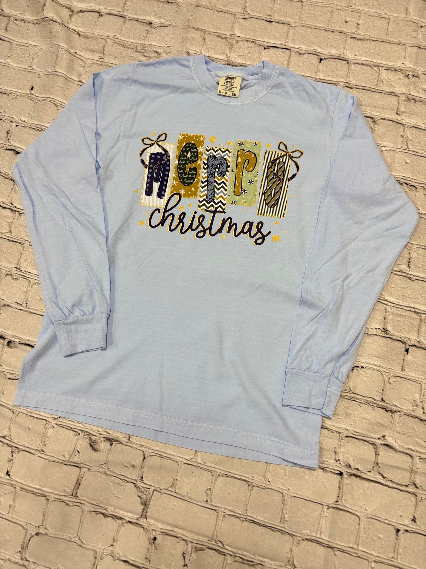 Merry Christmas - Light Blue - Long Sleeve