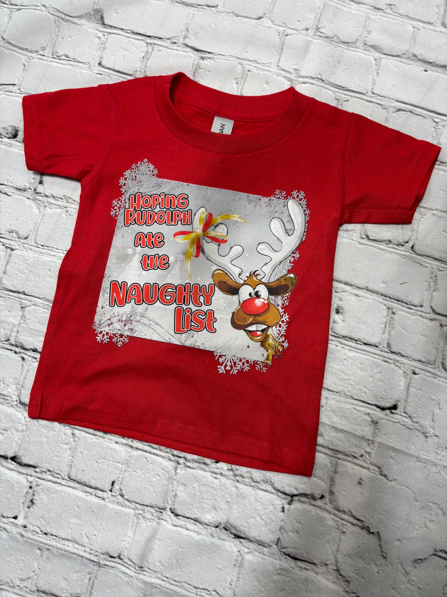 Hoping Rudolph - Toddler/Youth T-Shirt - Red