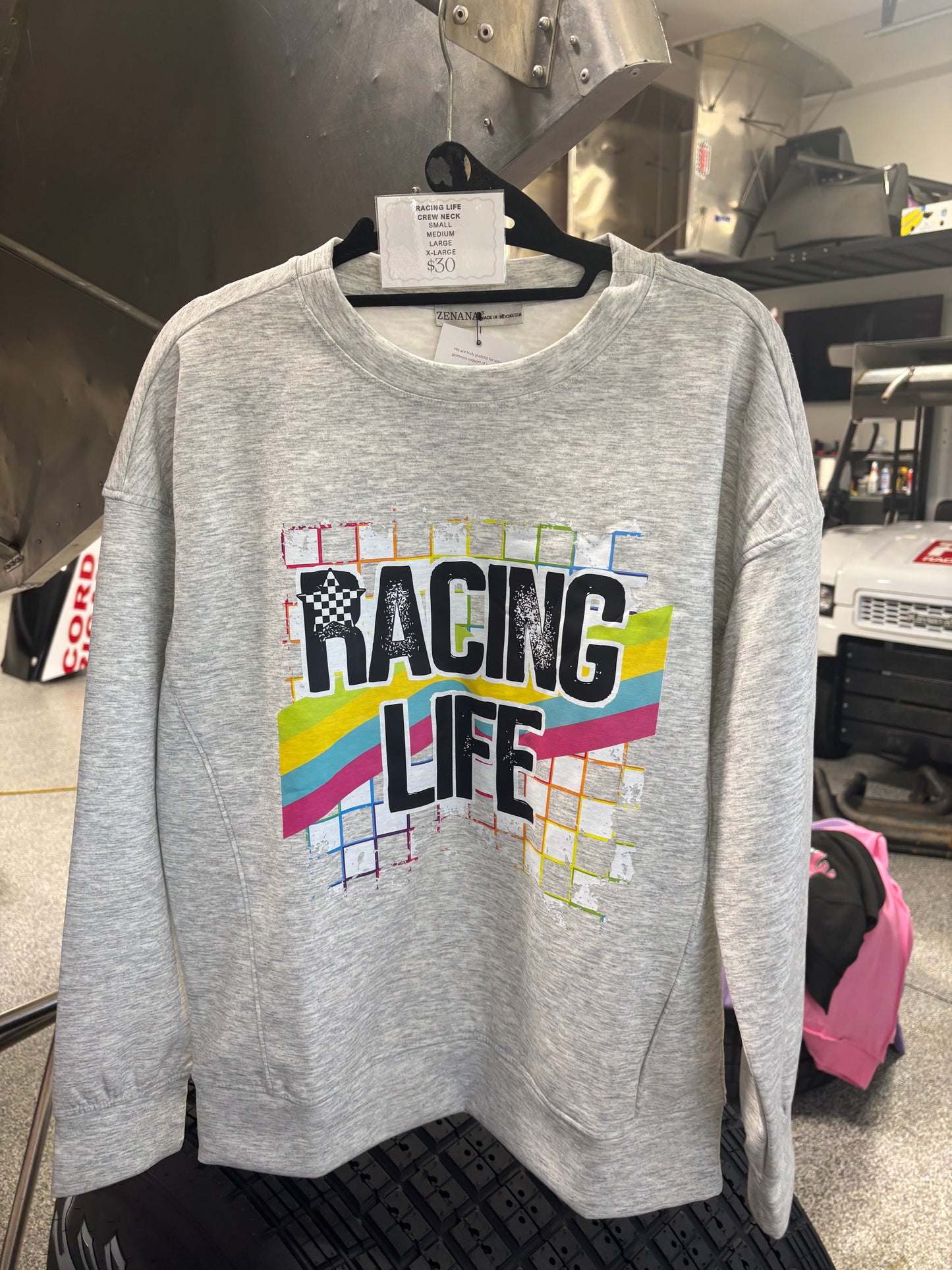 Racing Life Grey Crew Neck