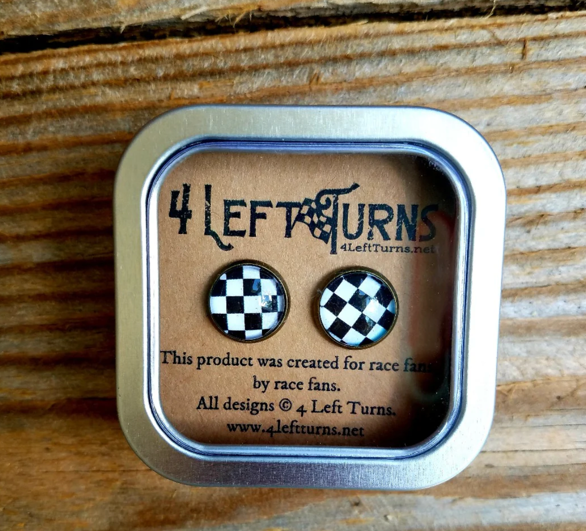 Checkered Post Earrings