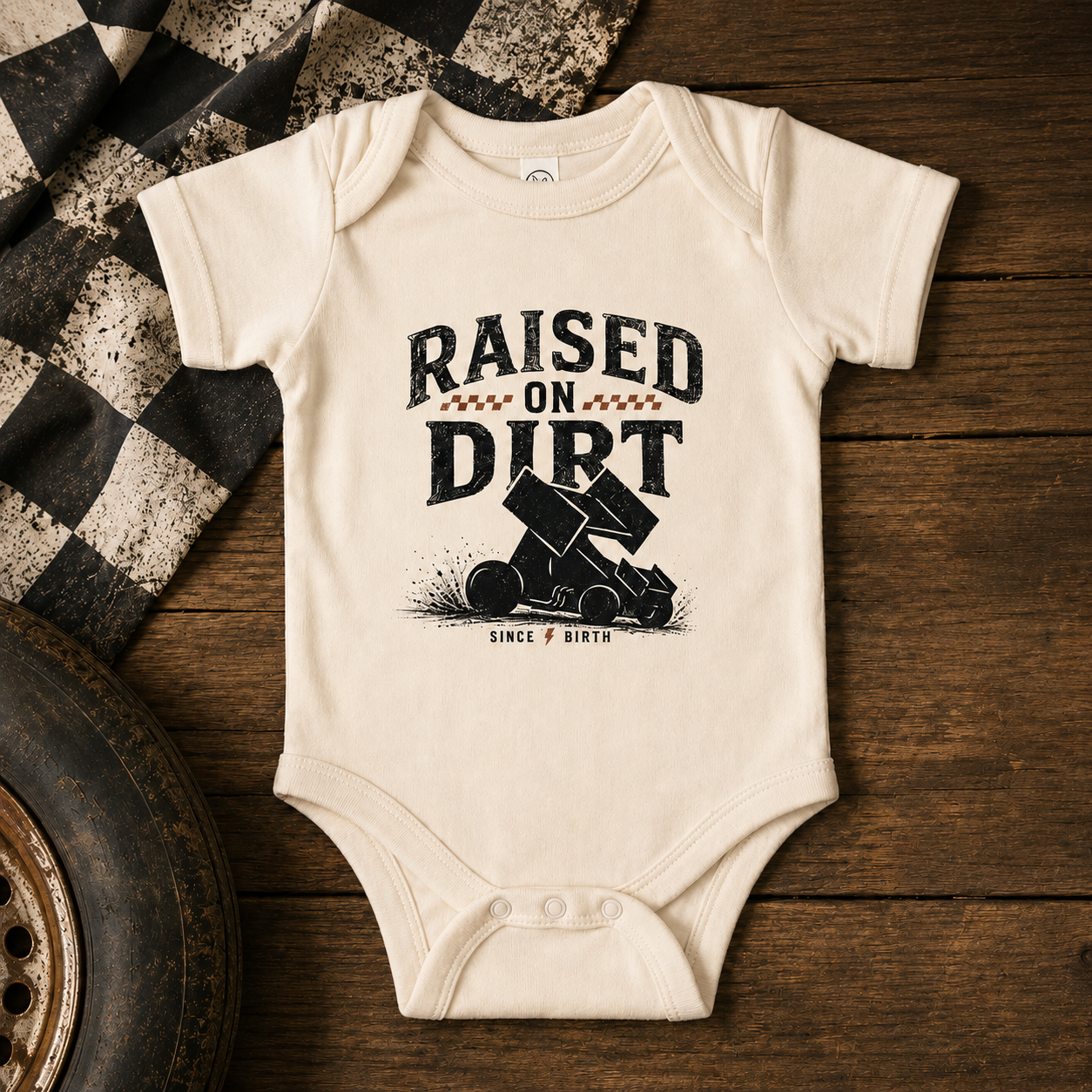 Raised on Dirt Sprint Car Onesie