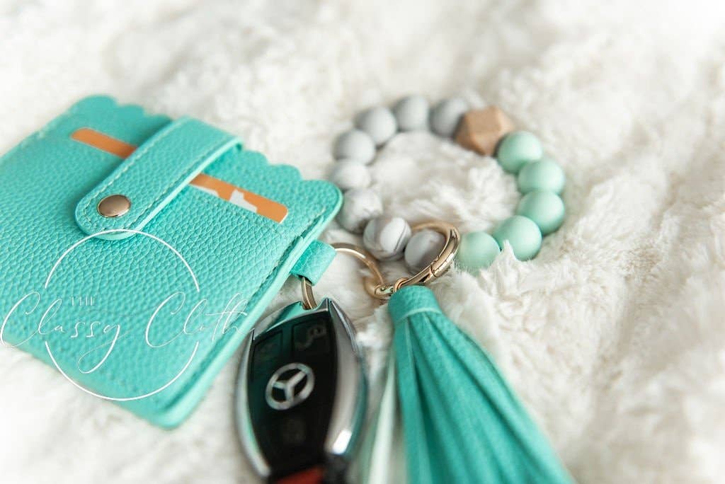 Wristlet Keychain Wallet - Mint