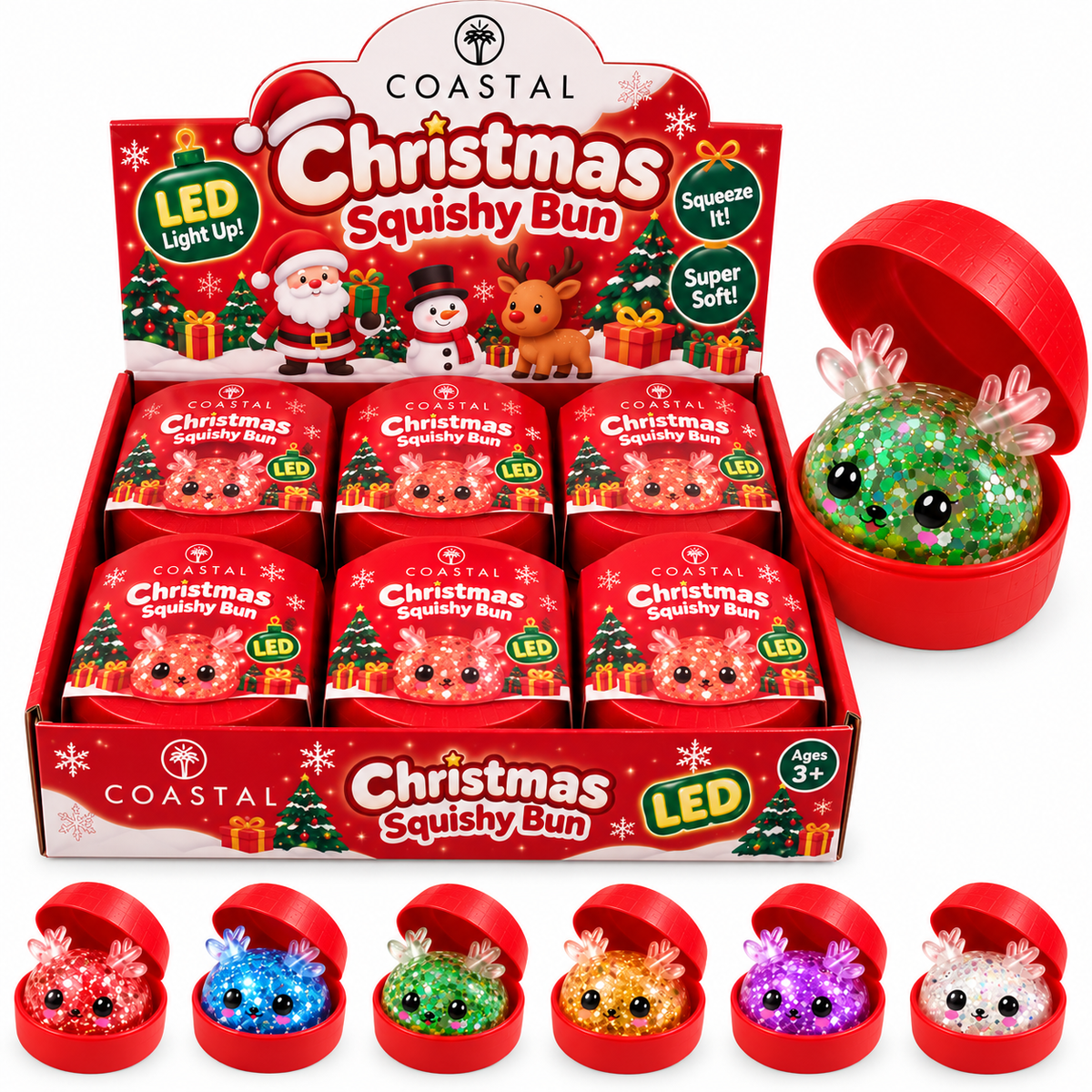 Christmas Sugar LED LIGHT UP Dumpling Squishy