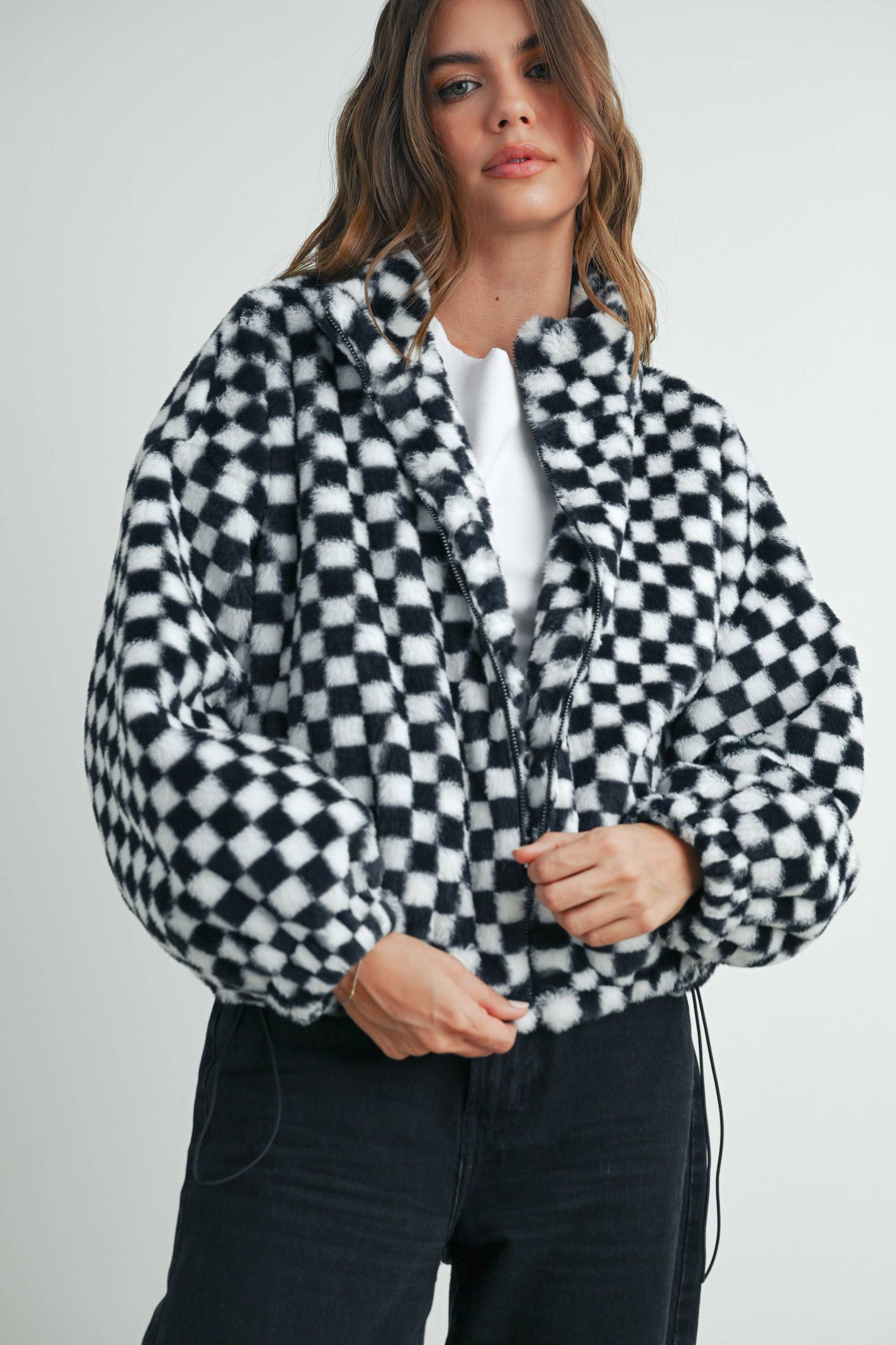 Checkered Teddy Jacket