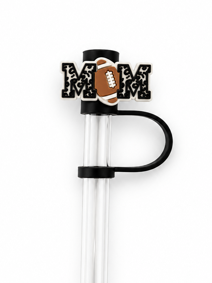 Football Mom Straw Topper