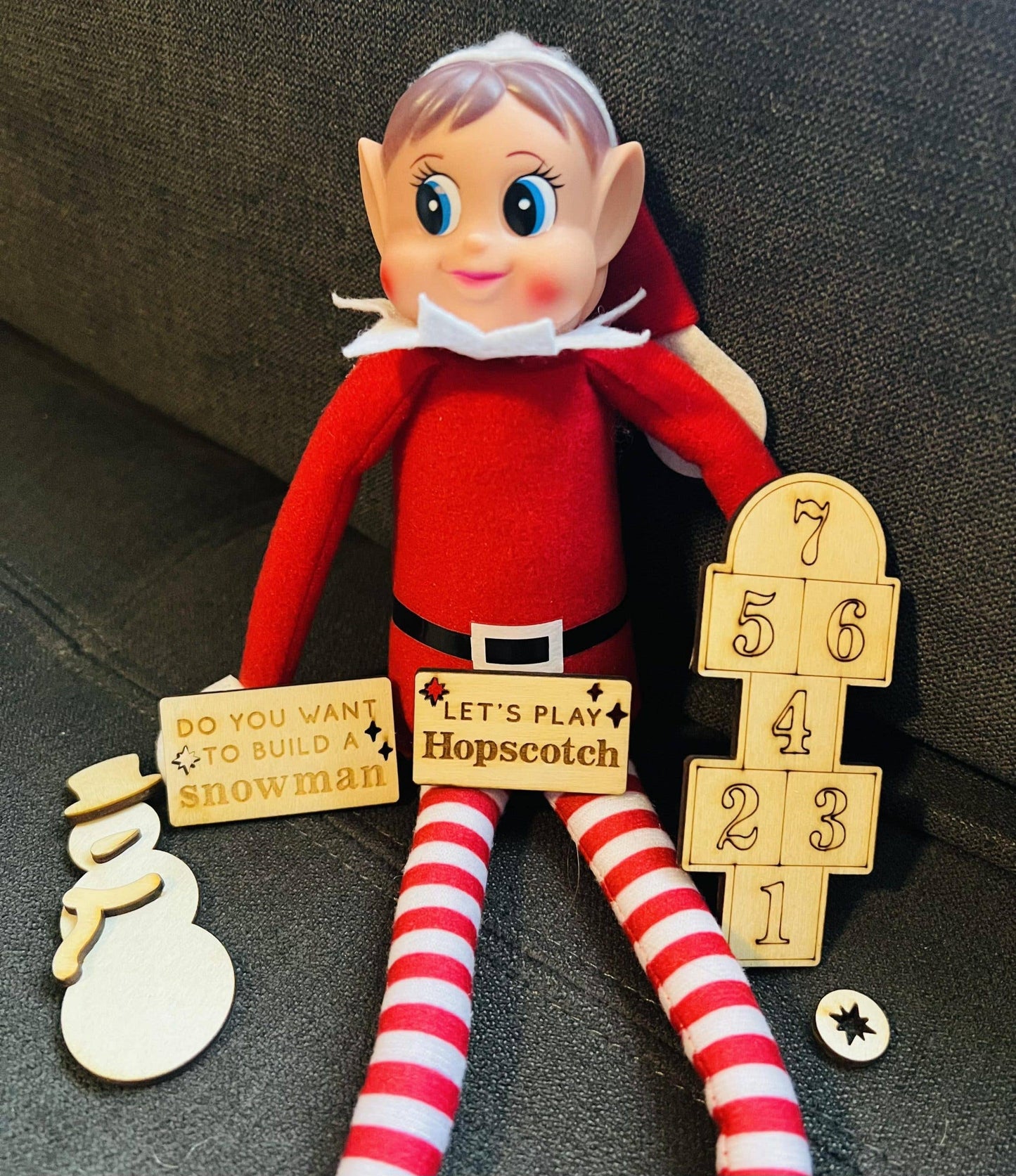 Elfie Hopscotch and Snowman Set