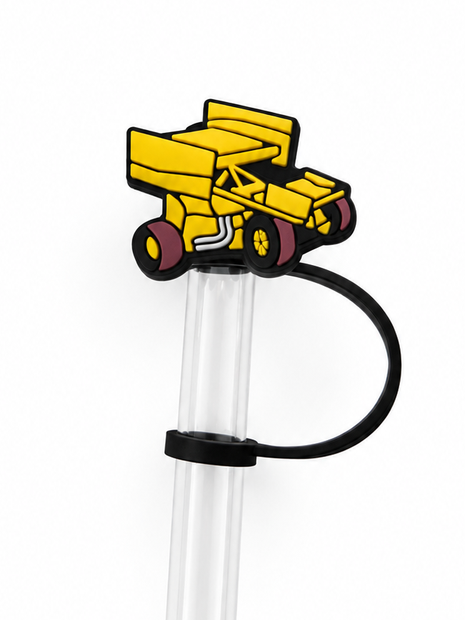 Yellow Sprint Car Straw Topper