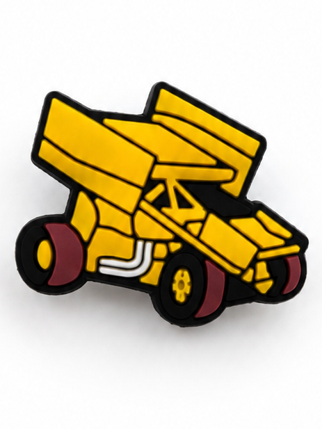 Yellow Sprint Car Croc Charm