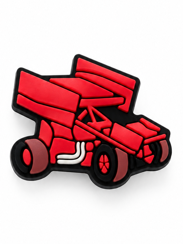 Red Sprint Car Croc Charm