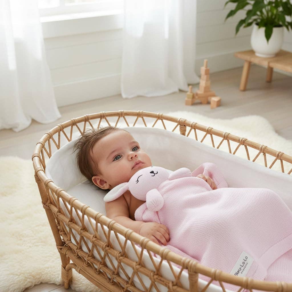 Blanket Lovey - 100% Organic Cotton Baby Blanket with Comfort Lovey