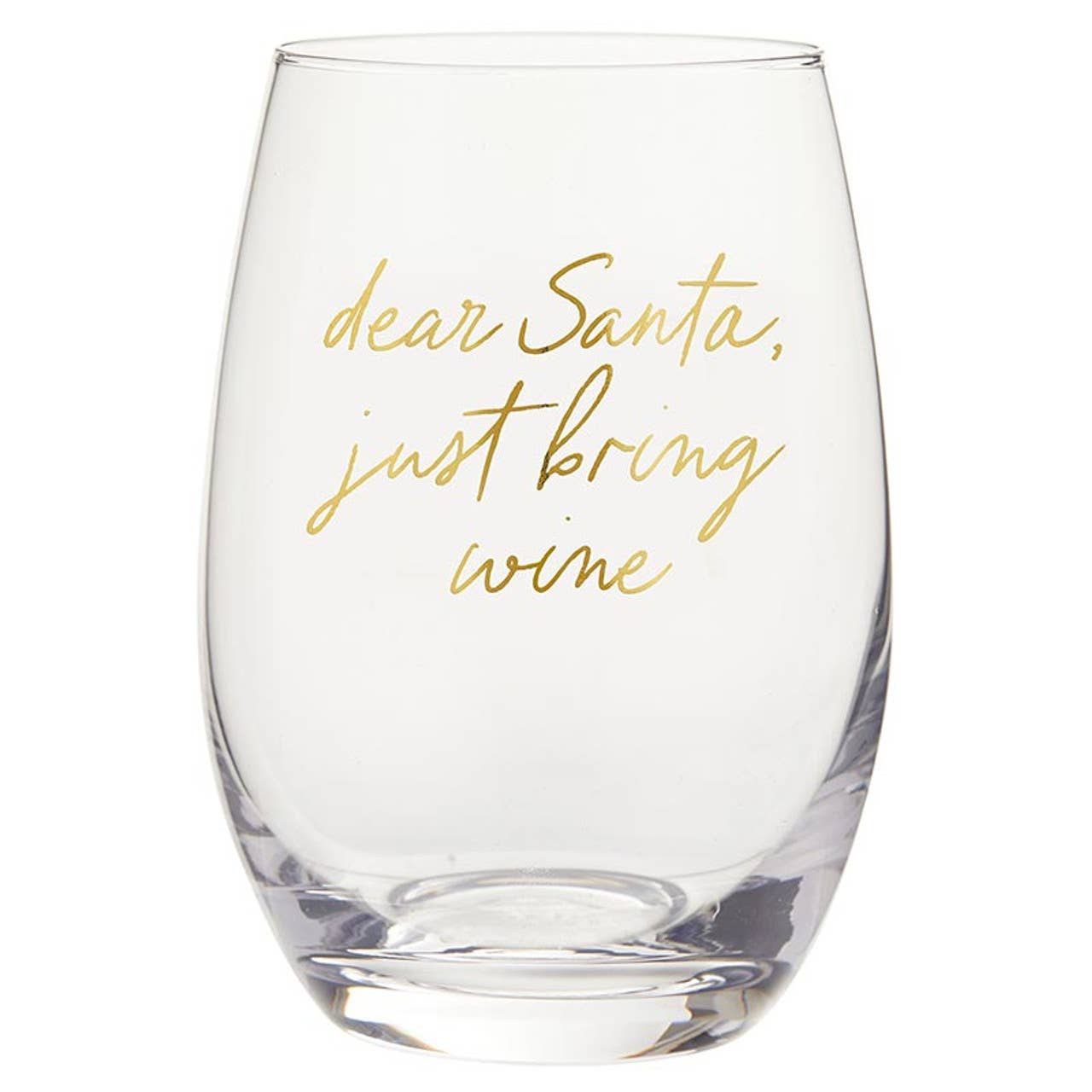 Stemless Wine Glass - Dear Santa