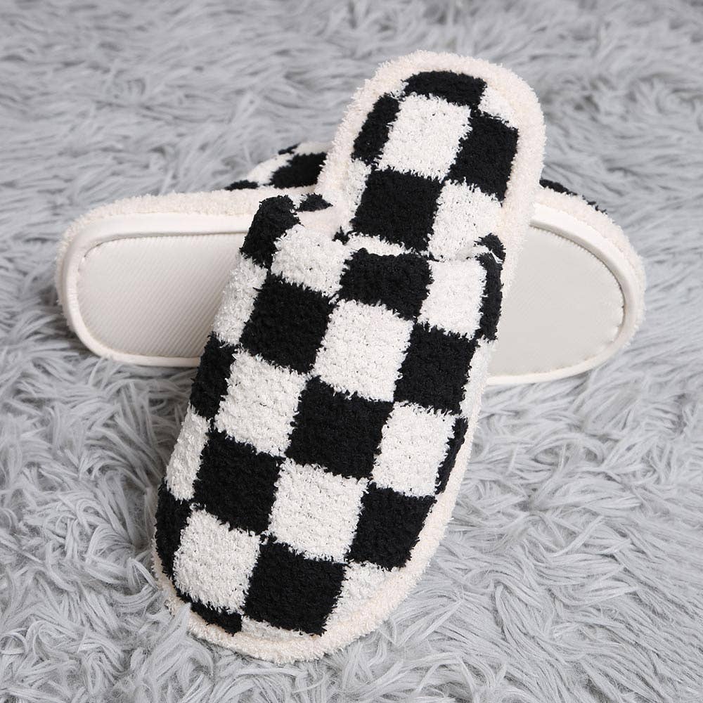 Checkerboard Soft Home Indoor Floor Slippers