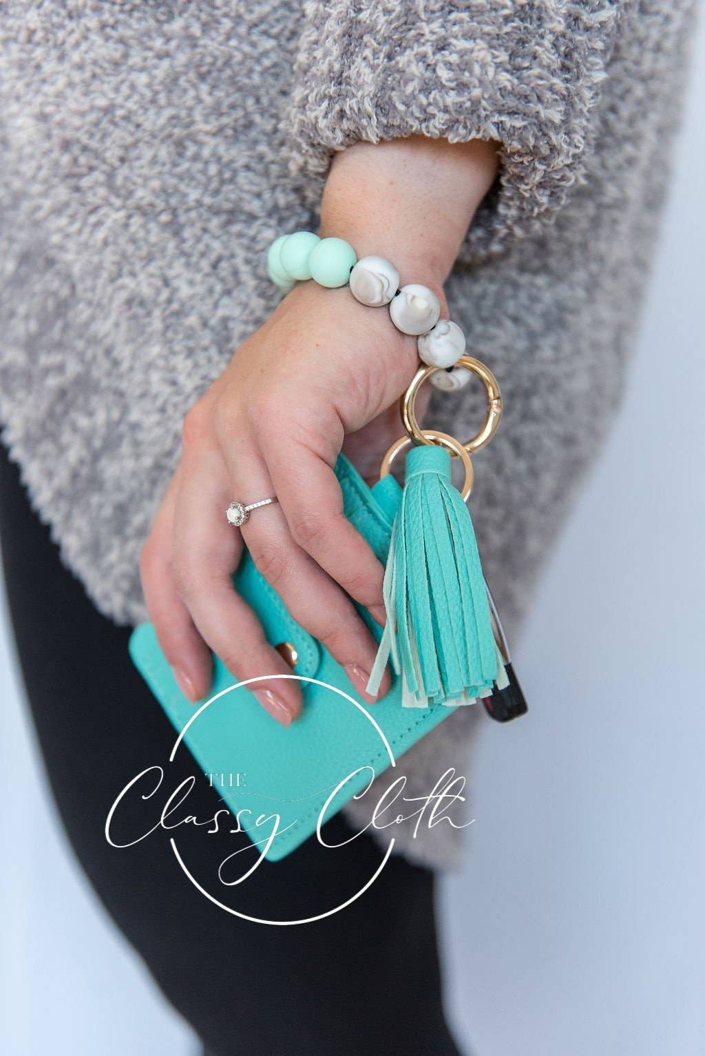 Wristlet Keychain Wallet - Mint