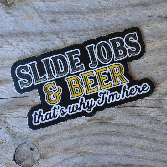 Slide Jobs & Beer Racing Sticker