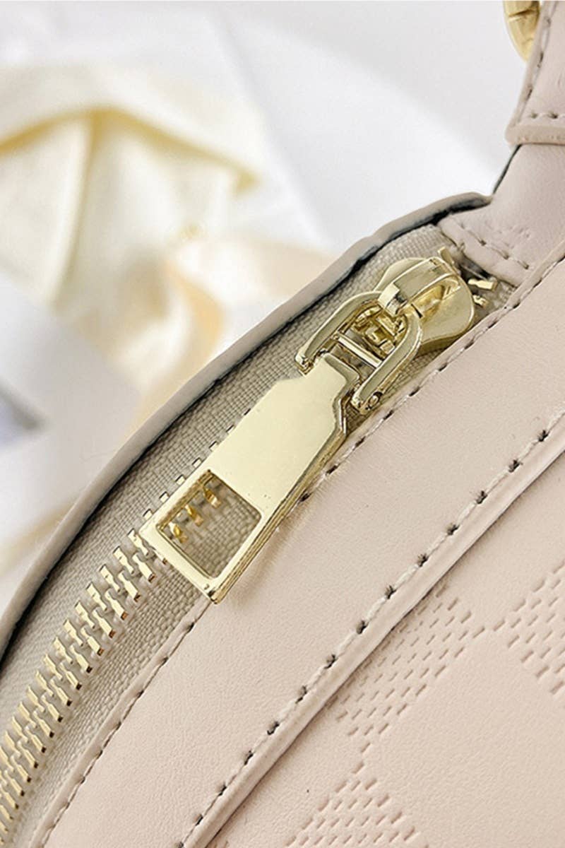 Leather Checkered Crossbody Sling Bag