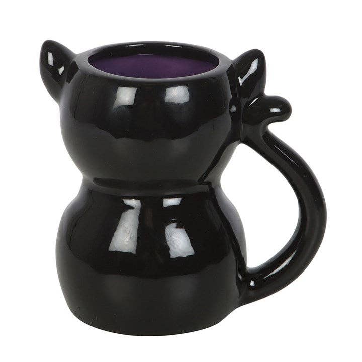 Cute and Creepy Gothic Black Cat Halloween Mug