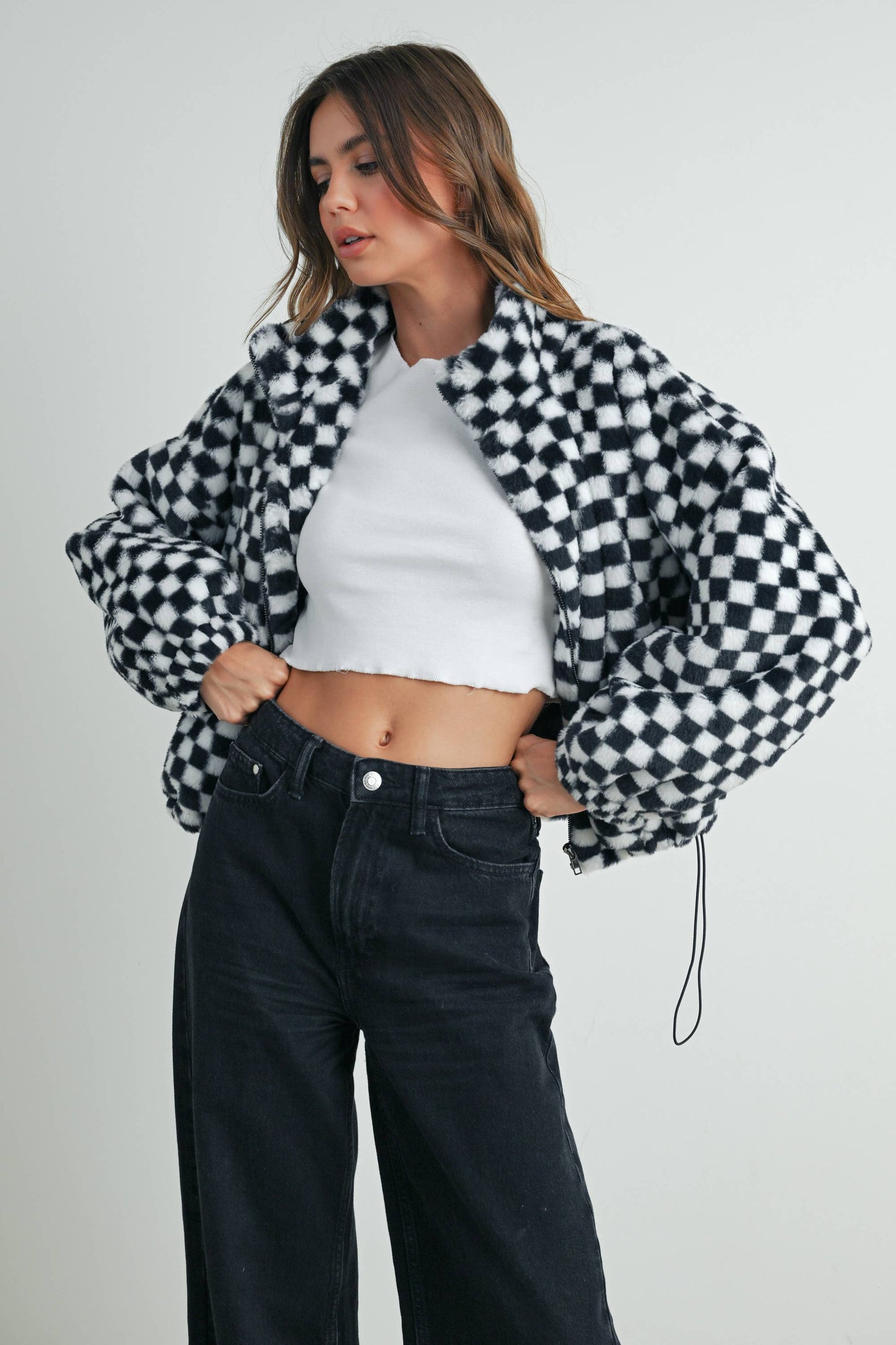 Checkered Teddy Jacket