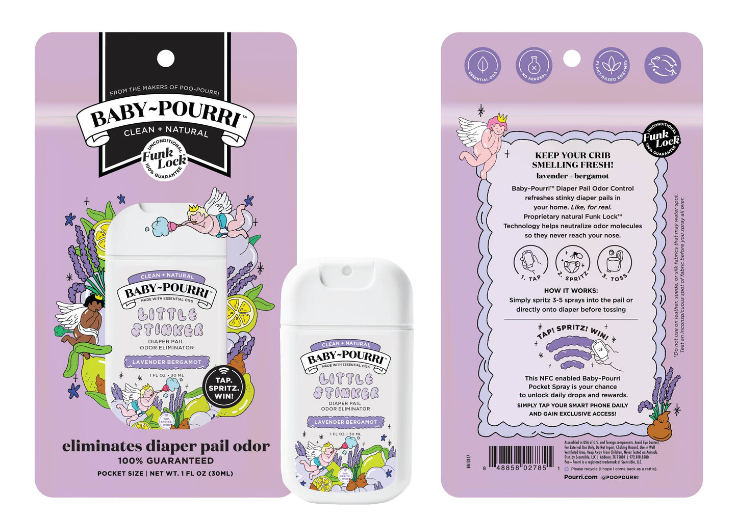 Baby~Pourri Little Stinker Diaper Pail Pocket Spray in Pouch