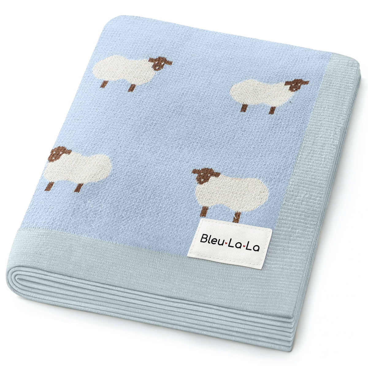 100% Luxury Cotton Receiving Swaddle Baby Blanket - Sheep