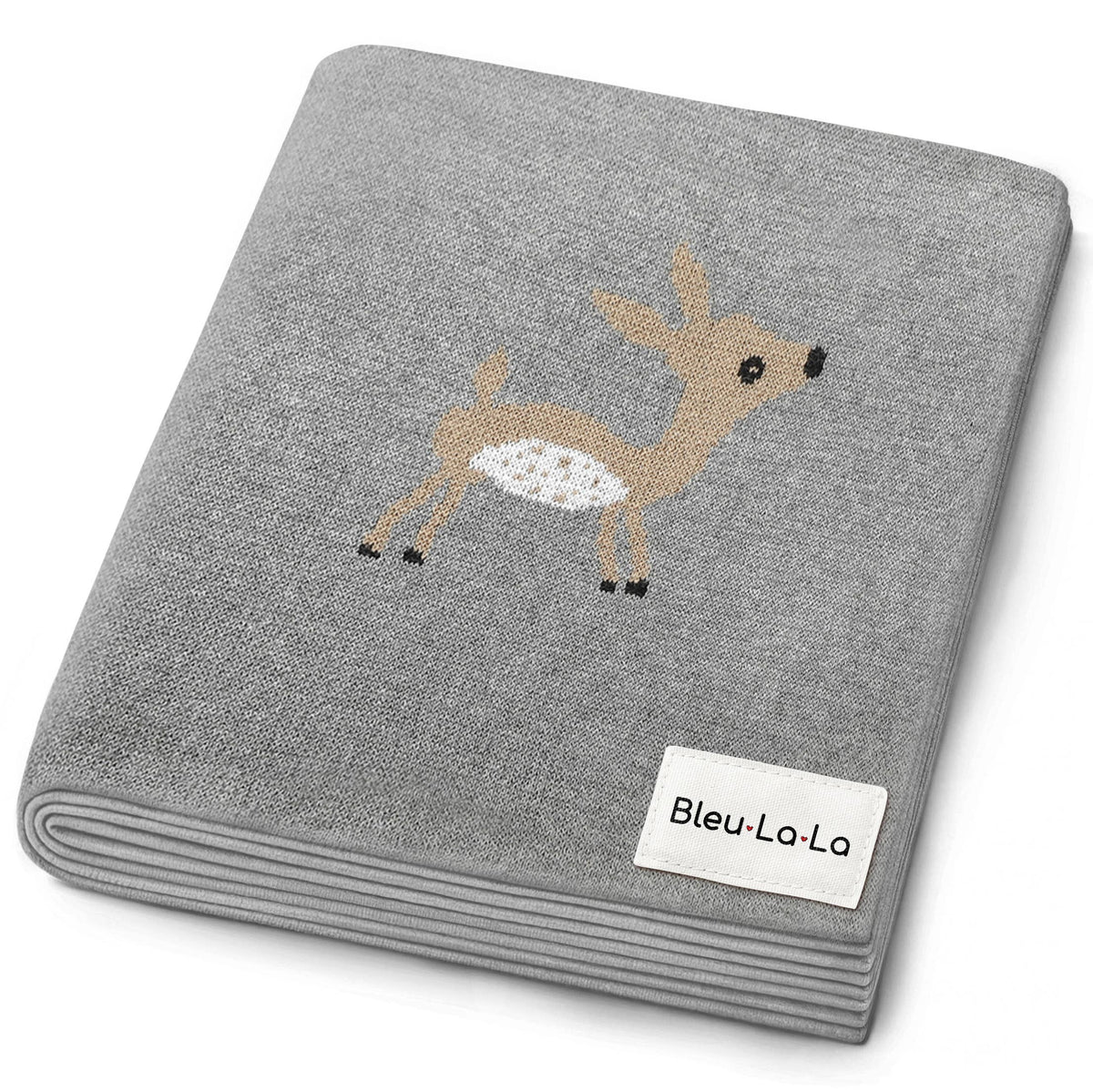 100% Luxury Cotton Receiving Swaddle Baby Blanket - Deer