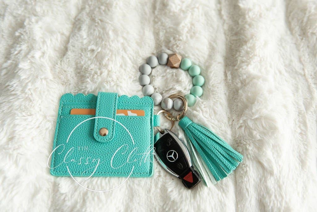 Wristlet Keychain Wallet - Mint
