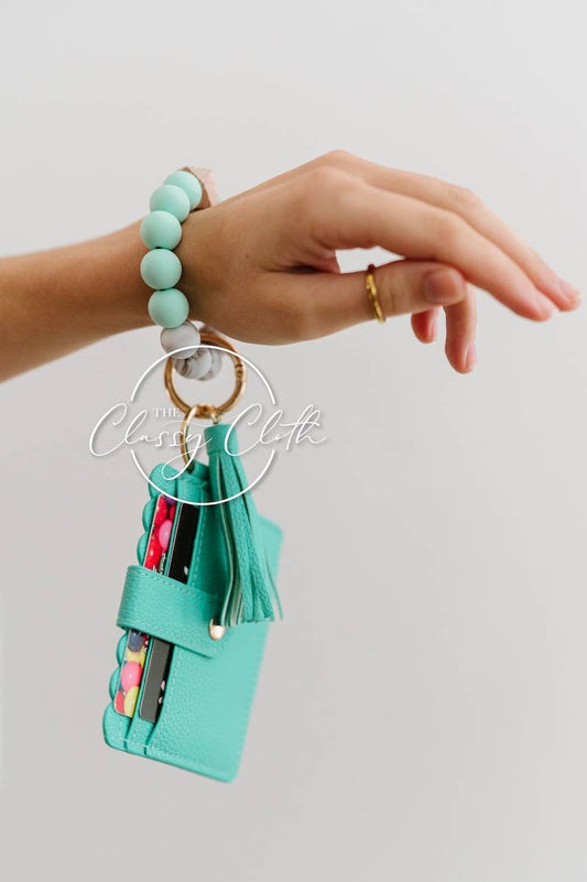 Wristlet Keychain Wallet - Mint