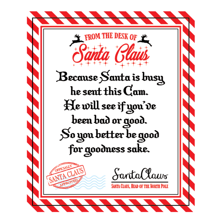 Christmas Santa Cam Night Light AC Wall