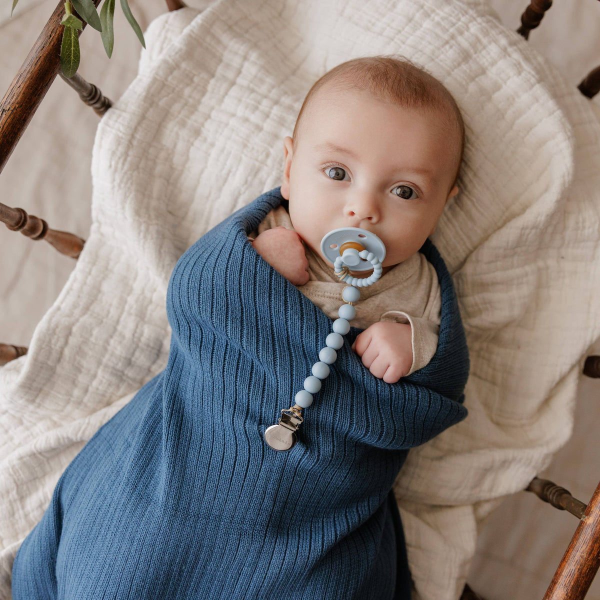 NEW! 100% Luxury Organic Cotton Ribbed Baby Swaddle Blanket