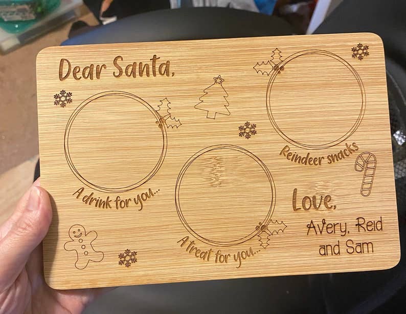 Small Engraved Santa Board | Christmas Eve Board