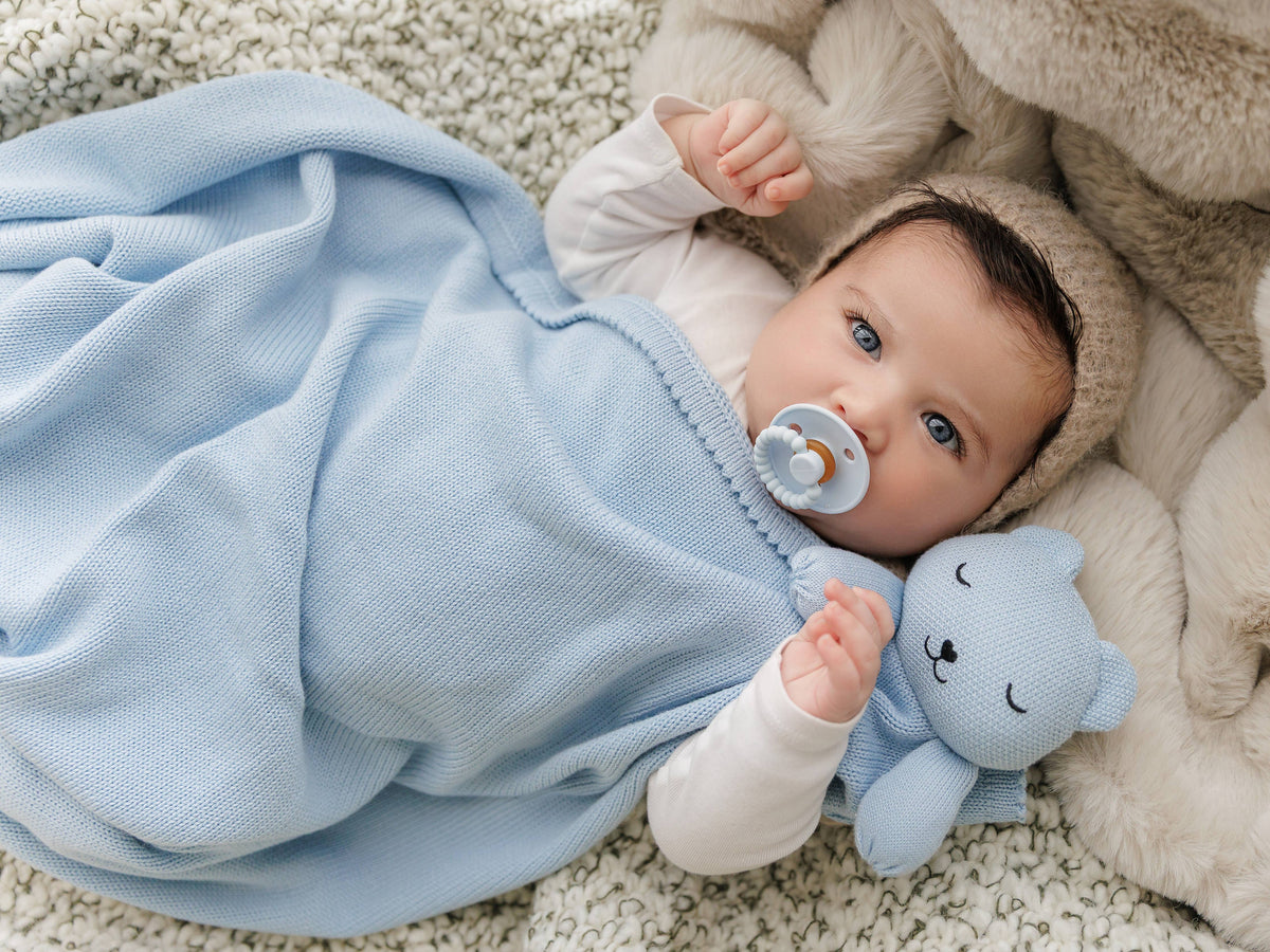 Blanket Lovey - 100% Organic Cotton Baby Blanket with Comfort Lovey
