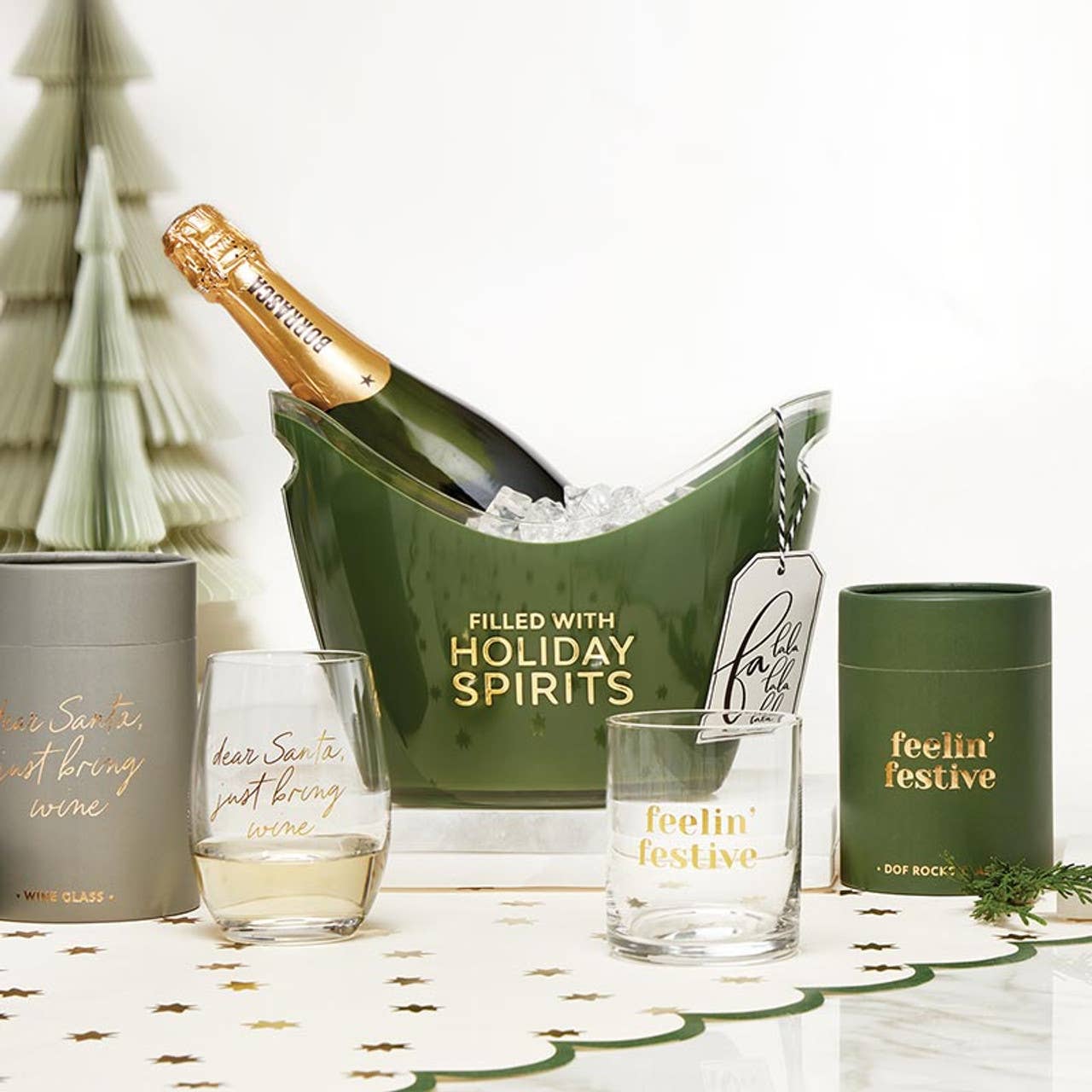 Stemless Wine Glass - Dear Santa