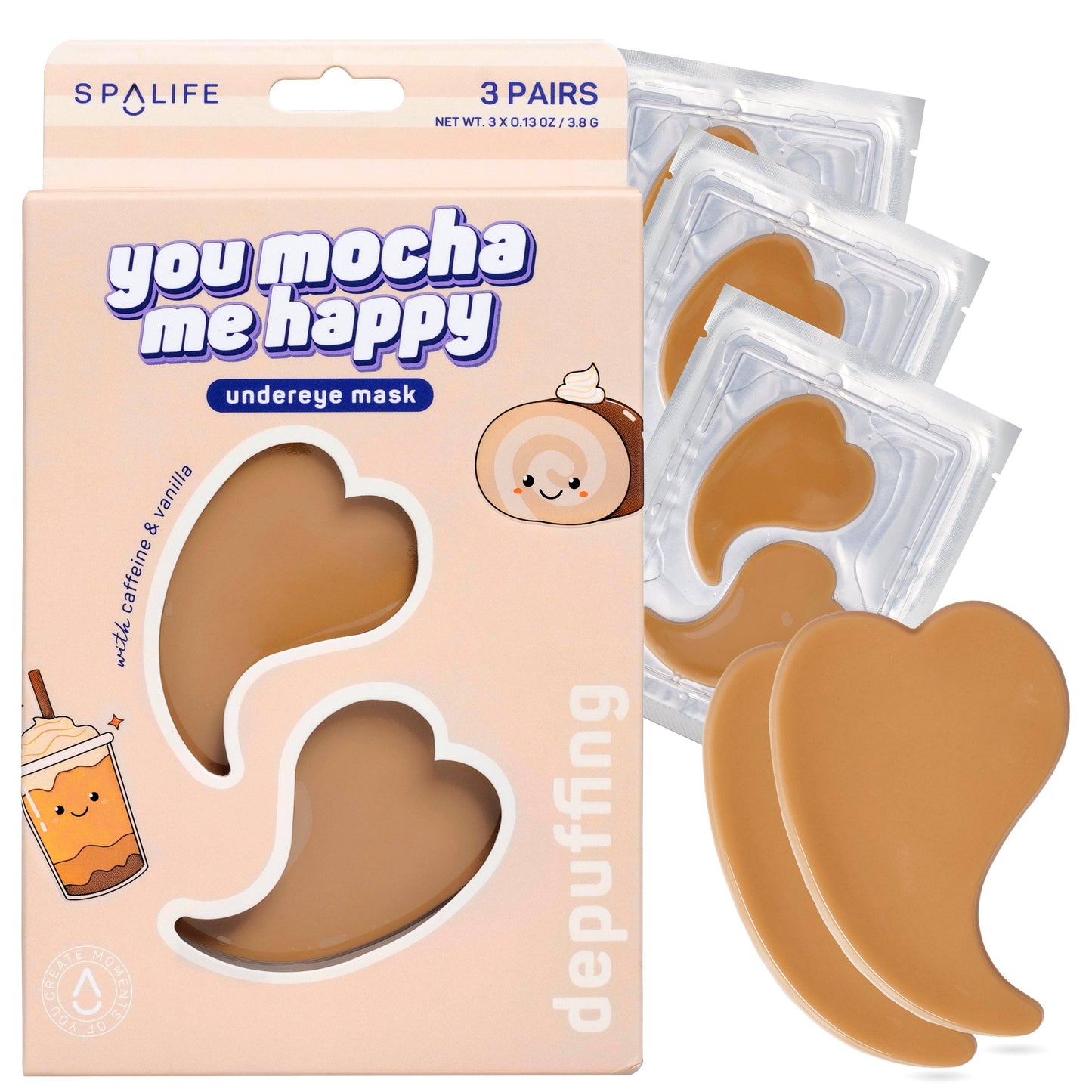 U Mocha Me Happy Depuffing Hydrogel Undereye Patches | 3 Pk