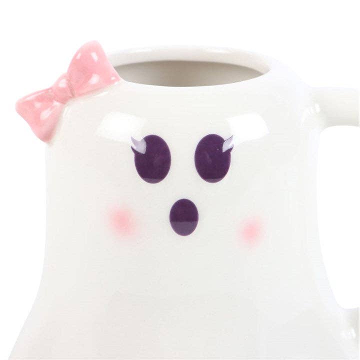 Mrs Boo Ghost Shaped Halloween Mug with Bow