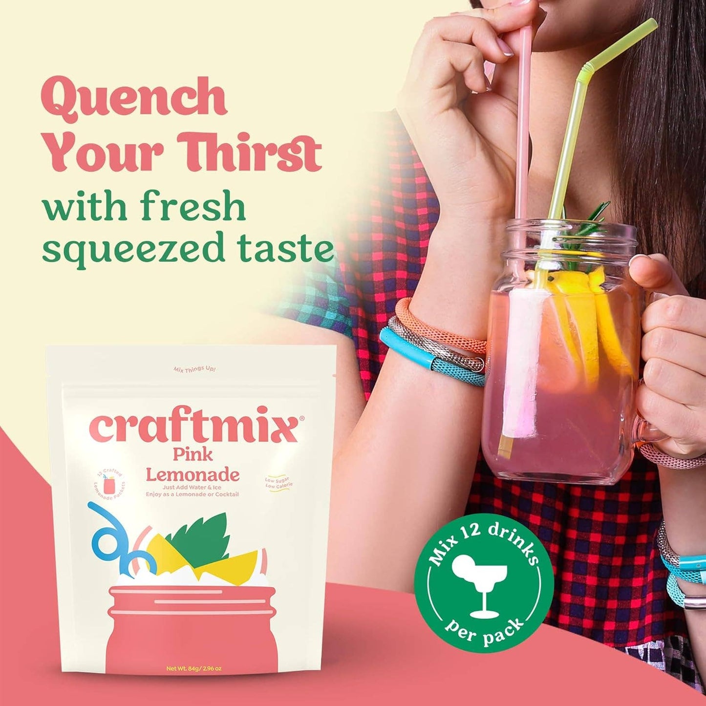 Pink Lemonade Cocktail / Mocktail Mixer