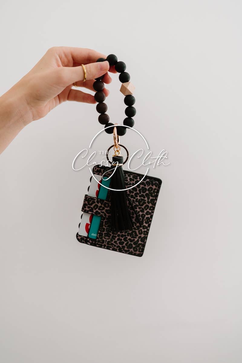 Wristlet Keychain Wallet - Leopard