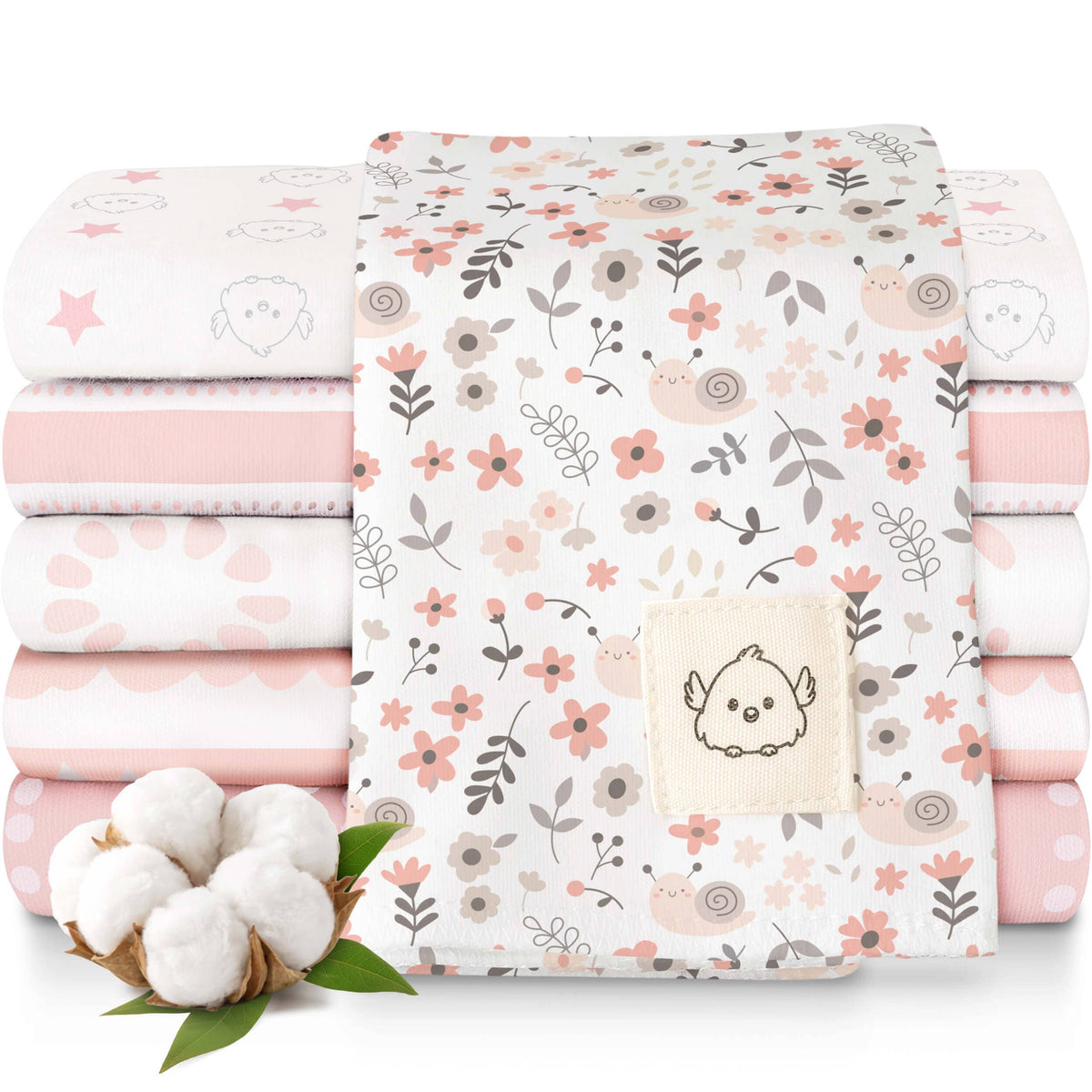 KeaBabies 6-Pack Shea Burp Cloths