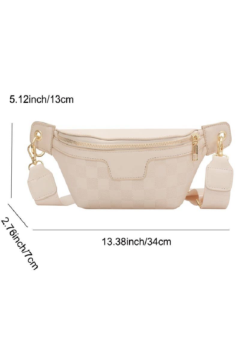 Leather Checkered Crossbody Sling Bag
