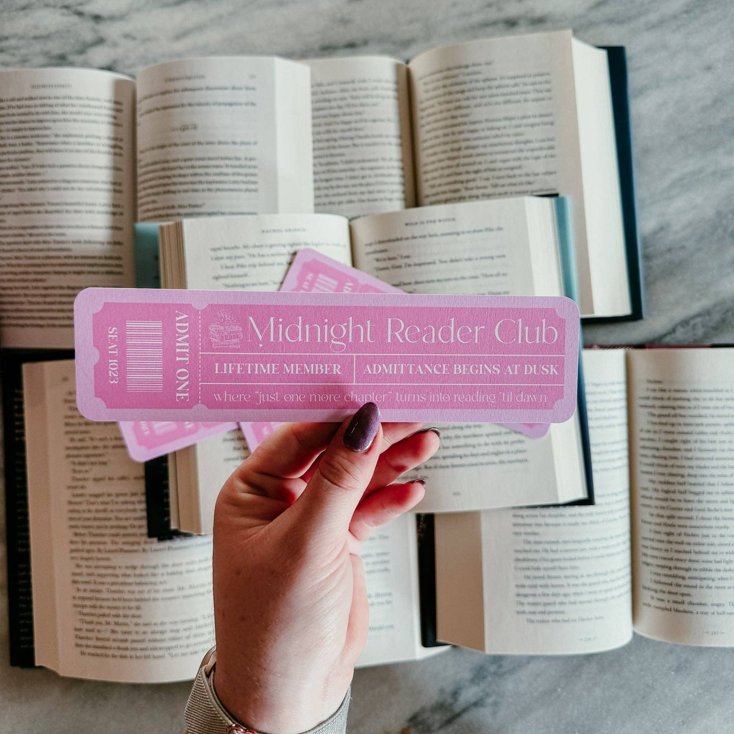 Midnight Reader Club Bookmark | Pastel Color Ticket Design | Spring Pastel Bookmark Pack
