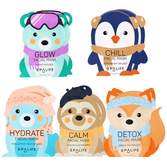 Holiday Snow Buddies Assorted Facial Mask Bundle