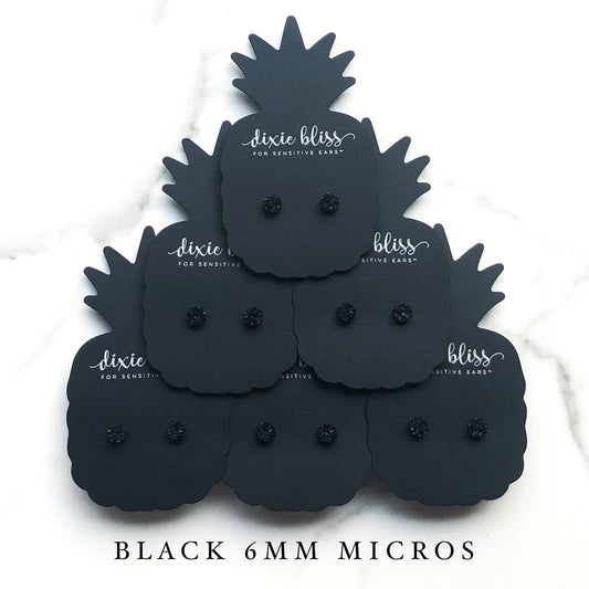 Micro Studs in Black Earrings