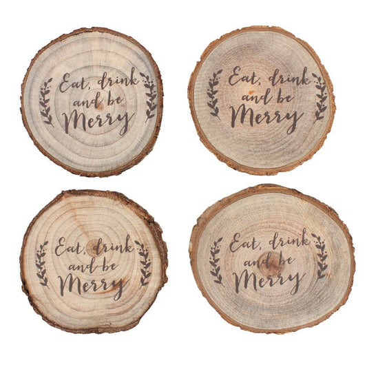 Printed Log Coasters - Set of 4