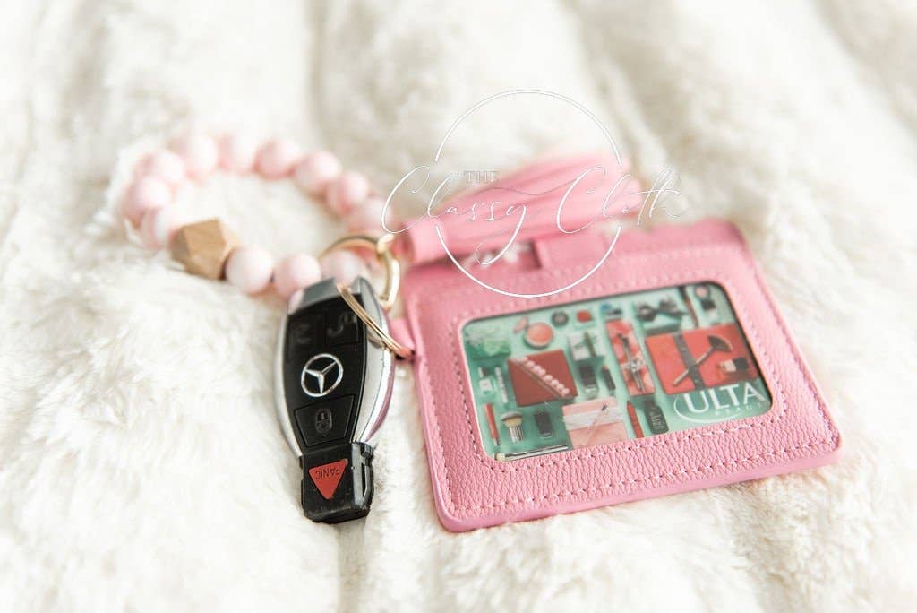 Wristlet Keychain Wallet - Pink