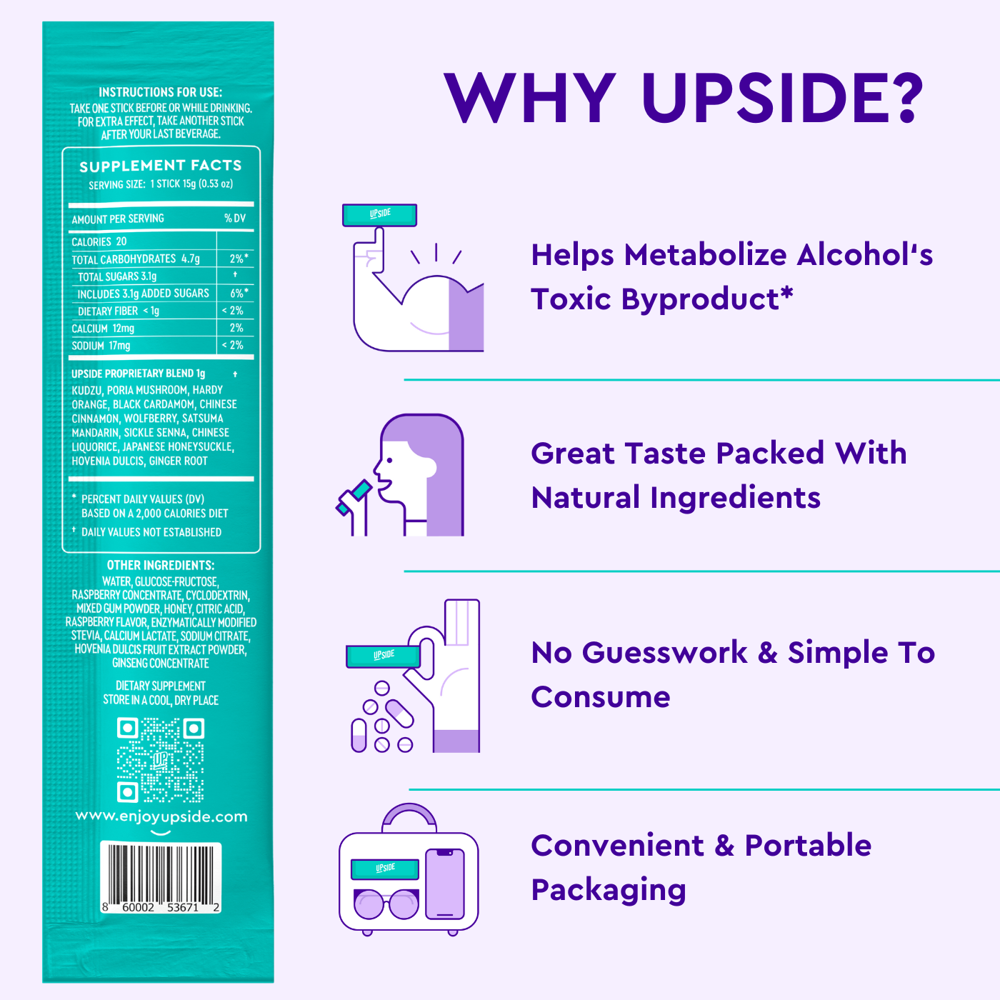 UPSIDE Before Drinking Hangover Sticks