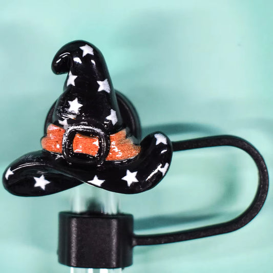 Black Witch Hat Straw Topper