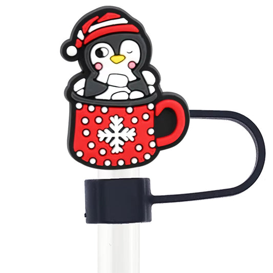 Santa Penguin Straw Topper